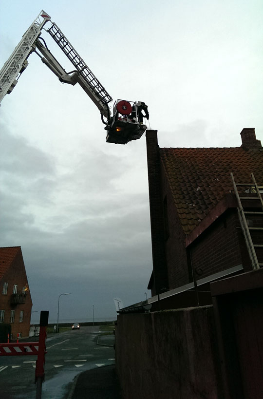 Skorstensbrand i Nex�
