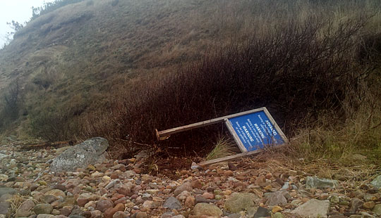 Advarselsskilt på afveje