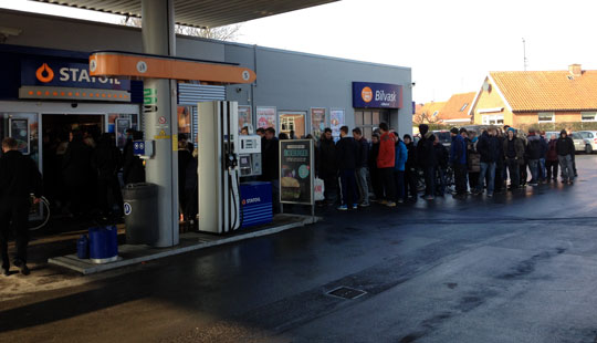 I kø til gratis burger