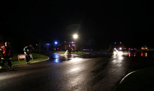 Dieselolie spildt ved Pedersker