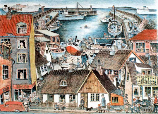 Folkek�r tegner i Svaneke