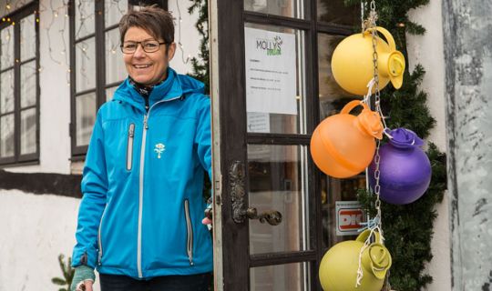 Jule�bent i sommerbutik