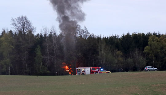 Brand i skovningsmaskine