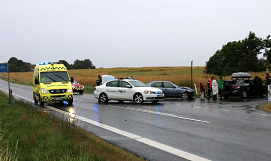 Kvinde p� hospital efter uheld