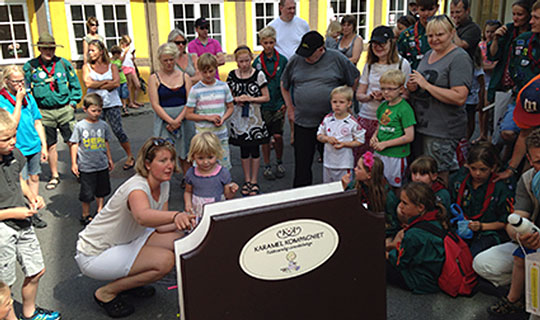 Karamelskydning rammer plet