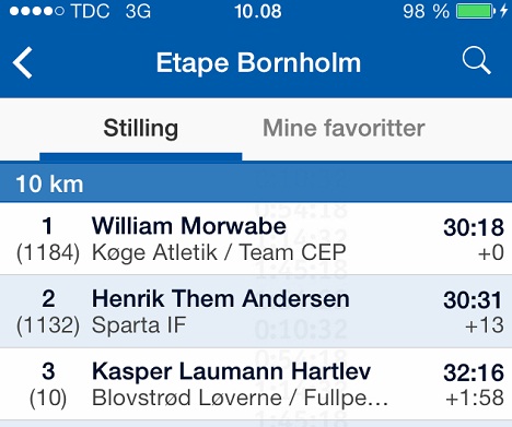 App til Etape Bornholm virker