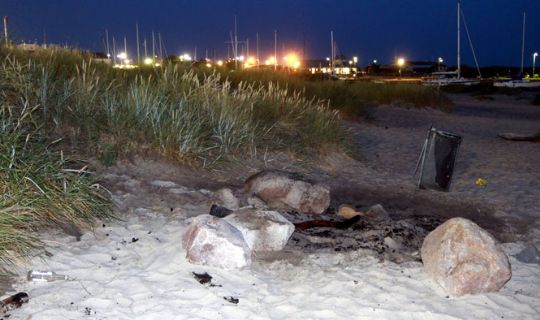 Politifolk slukkede brand