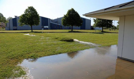 Større vandbrud i Rønne