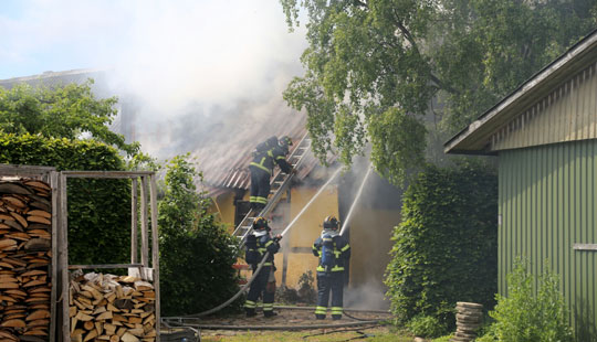 Brand p� landejendom i �stermarie