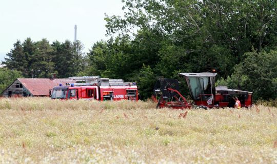 Brand i landbrugsmaskine