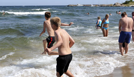Balkas badevand er m�lt til 21 grader