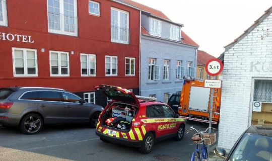 Mindre brand p� Gr�nbechs Hotel