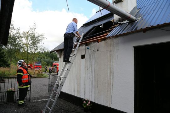 Brand opstod i elboks p� h�loft