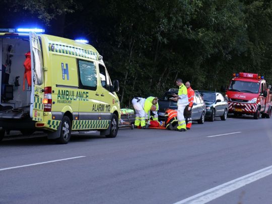 Tre p� hospital efter trafikuheld i R�nne