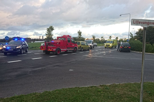 Cyklist k�rt ned i R�nne