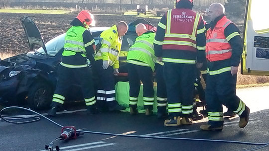 Alvorligt trafikuheld ved Gudhjem