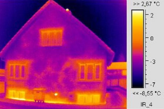 Termografering afsl�rer d�rlig isolering
