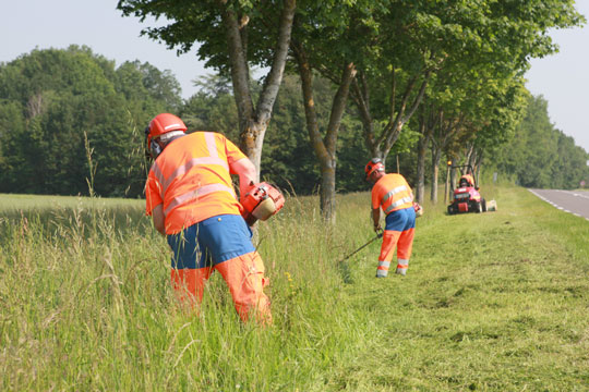 Klipning af vejgr�fter og rabatter