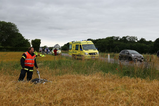Motorcyklist sv�rt kv�stet efter uheld