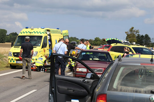 �ldre cyklist kv�stet i trafikuheld