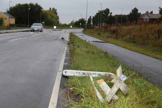 Trafikuheld p� omfartsvejen