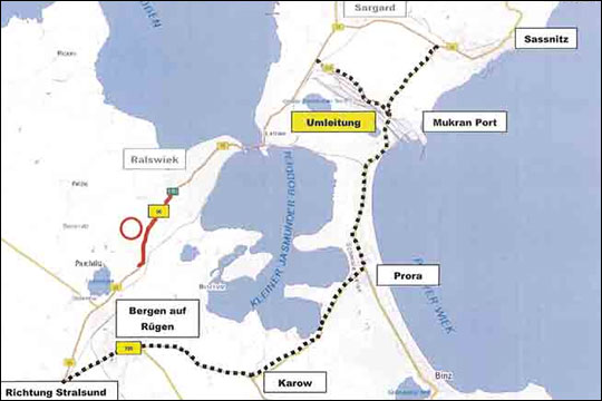 Vejarbejde forsinker rejsende via Sassnitz