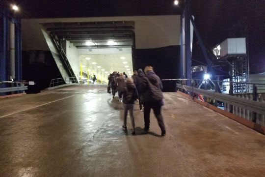 Landgang f�rst klar mandag formiddag