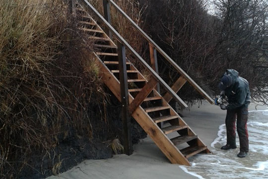 Trappe ved Arnager Bugt er blevet genopf�rt