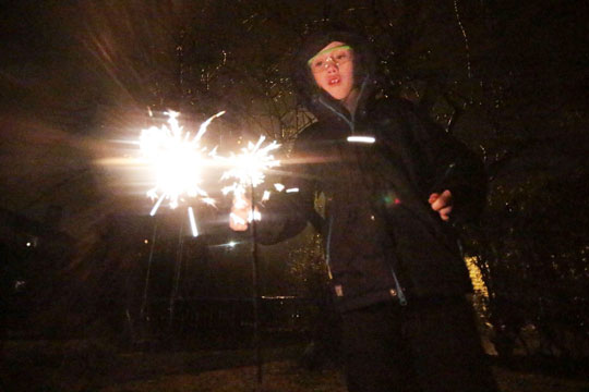 Nyt�rsfejring i skyet vejr og regn