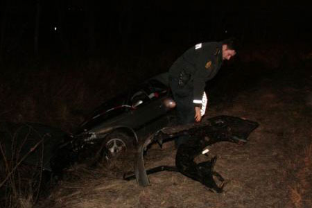 Bil totalskadet efter uheld