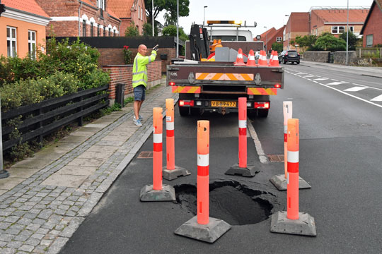 Cykelsti undermineret i R�nne