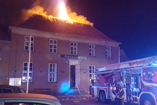 Brand i Danske Bank p� Store Torv