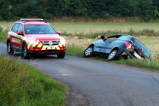 Bilist endte i gr�ft