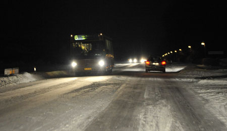 Varsel om sne- og isglatte veje