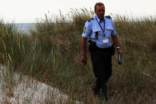 Kitesurfer i havsn�d ved Dueodde