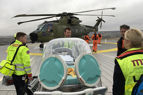 Patient med Covid-19 overf�rt til Rigshospitalet