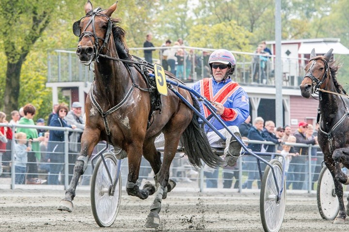 Travhest i f�rste l�b udenfor Bornholm
