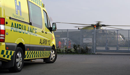 Patient fl�jet til Rigshospitalet