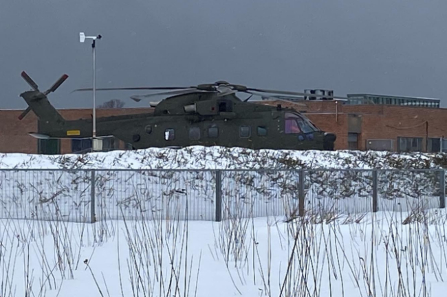 Patient overf�rt i snevejret