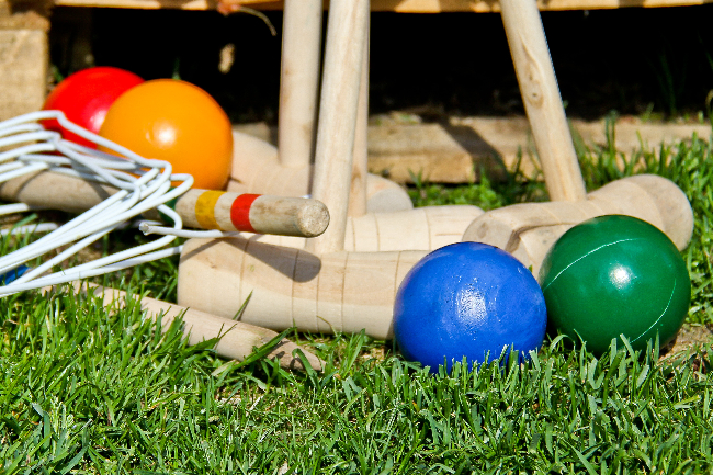 Krocketklubber holder �bent hus