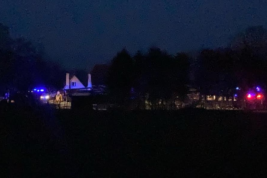 Brand i bygning med pillefyr