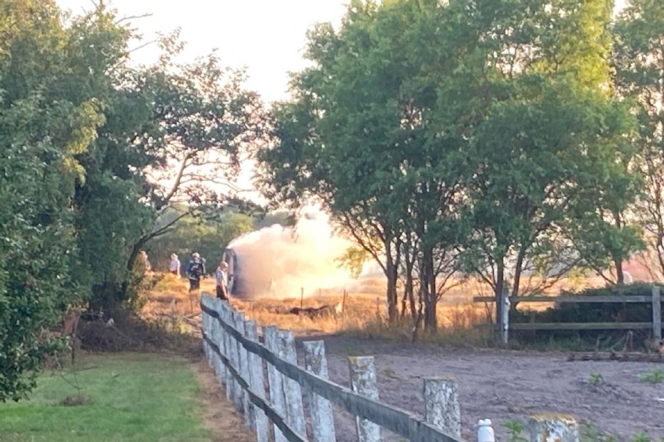 Brand i halmpresser i Vestermarie