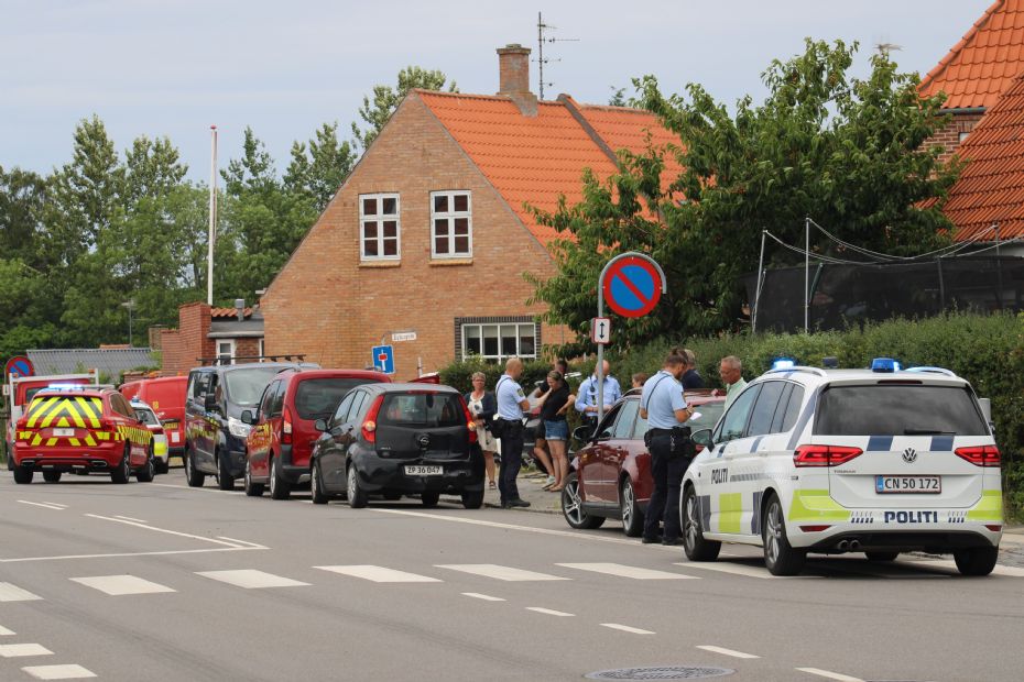 En p� hospital efter trafikuheld i R�nne