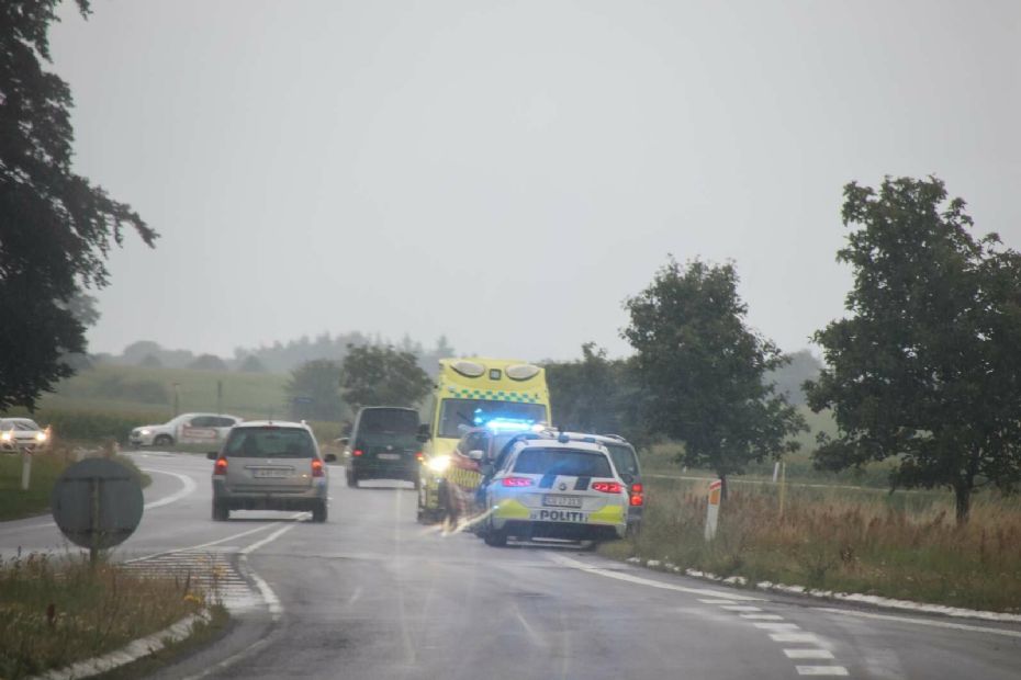 Bilist endte i gr�smark