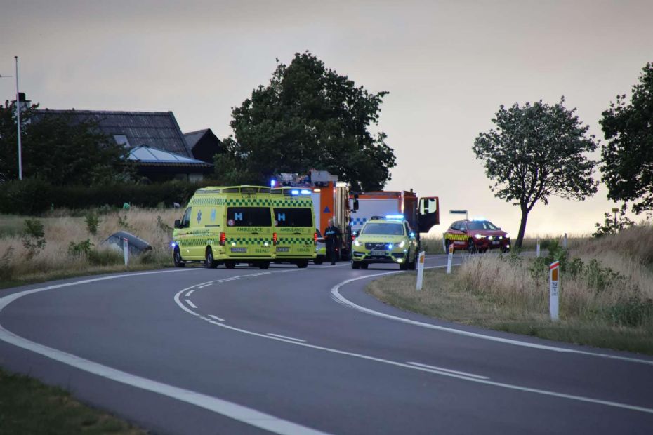 To p� hospital efter trafikulykke nord for Hasle