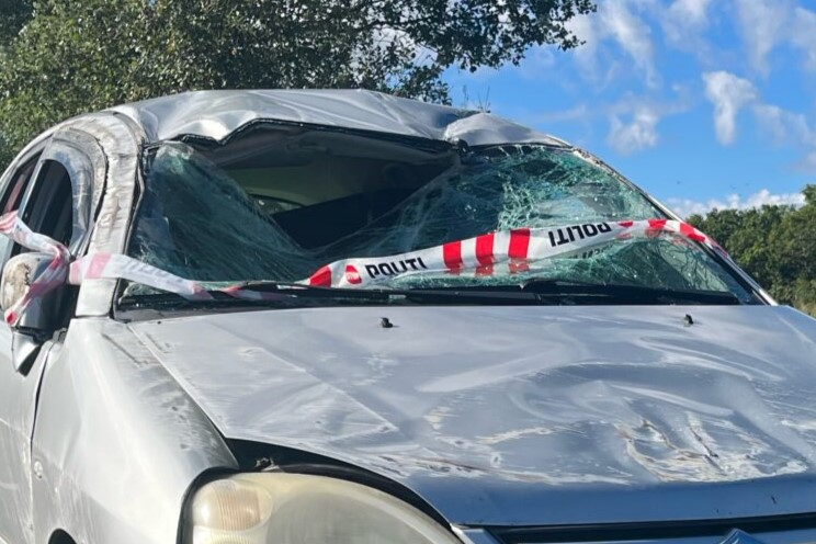 Bil kolliderede med autocamper