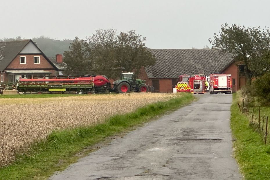 Brand i landbrugsmaskine