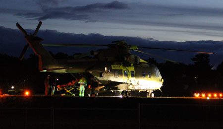Forsvaret gennemf�rte ambulanceflyvning