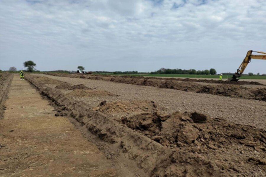 Kabelrute via omr�de med stor fortidsv�rdi