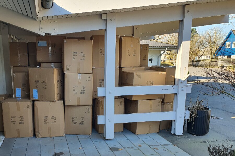 Over 300 dyner og puder endte i Ukraine